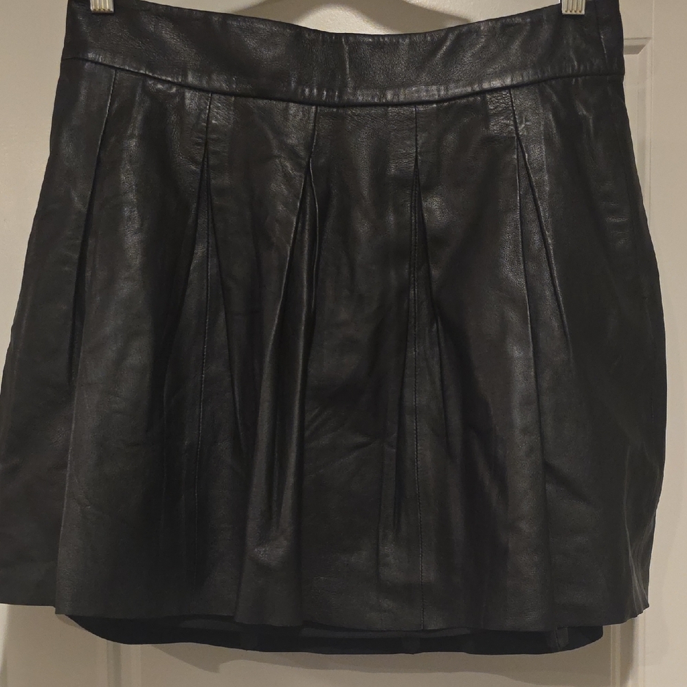 Banana Republic Black Leather Mini Skirt